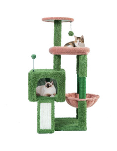 Árbol para Gatos Todo en Uno TWDEPART 95 cm Verde 2