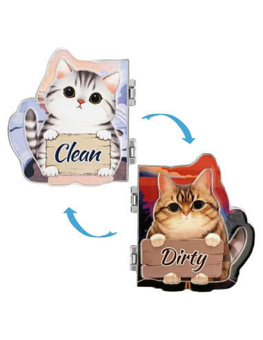 Imán para Lavavajillas Eeauld Gato Limpio Sucio 7.62 cm