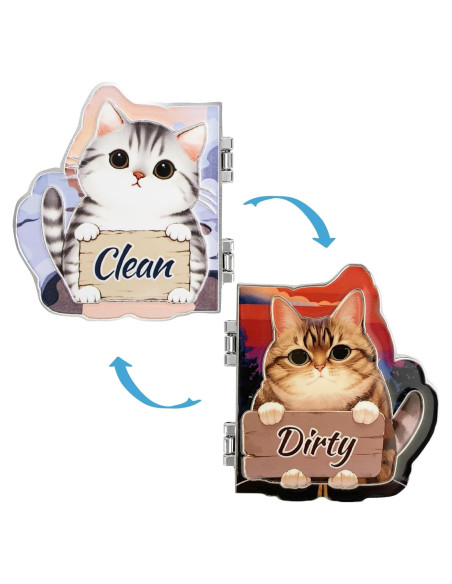 Imán para Lavavajillas Eeauld Gato Limpio Sucio 7.62 cm