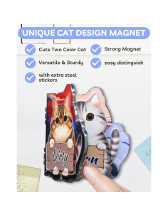 Imán para Lavavajillas Eeauld Gato Limpio Sucio 7.62 cm 2