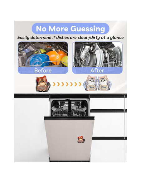 Imán para Lavavajillas Eeauld Gato Limpio Sucio 7.62 cm