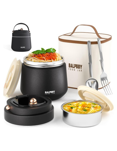 Termo de Comida Aislado BALPBBY 1.13 kg Negro con Cuchara