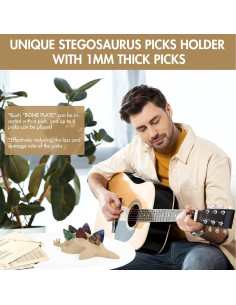 Soporte de Púas de Guitarra Estegosaurio Ourea con 8 Púas 1mm 2