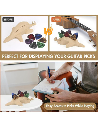 Soporte de Púas de Guitarra Estegosaurio Ourea con 8 Púas 1mm