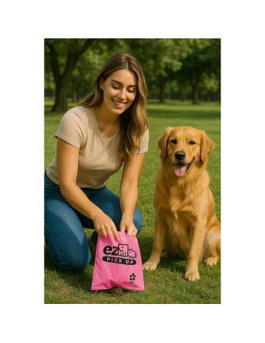 1000 Bolsas de Desechos de Mascotas EZ PICK UP Rosa 20.3x33cm