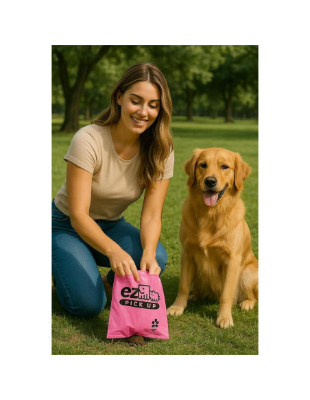 1000 Bolsas de Desechos de Mascotas EZ PICK UP Rosa 20.3x33cm