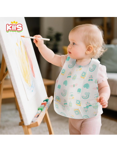 Baberos Desechables KIIS Smock Verde 20 Unidades para Bebés