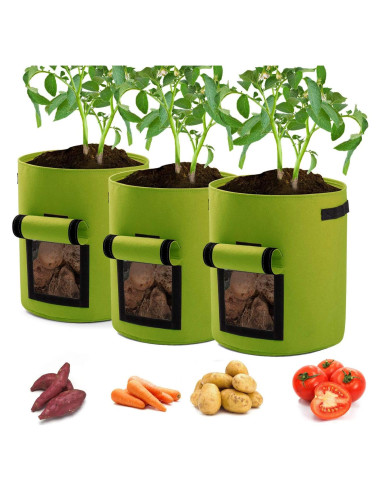 Bolsas de Crecimiento para Plantas Garden4Ever 26.5L 3-Pack Verde