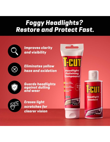 Kit de Restauración de Faros T-Cut - Compuesto y Sellador