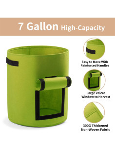 Bolsas de Crecimiento para Plantas Garden4Ever 26.5L 3-Pack Verde 2