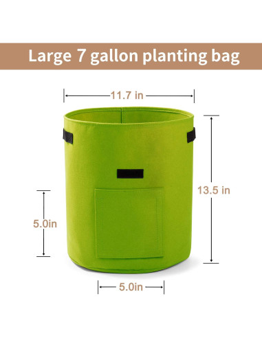 Bolsas de Crecimiento para Plantas Garden4Ever 26.5L 3-Pack Verde