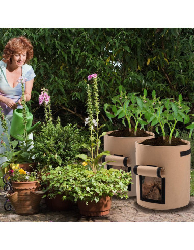 Bolsas de Crecimiento para Plantas Garden4Ever 26.5L 3-Pack Verde