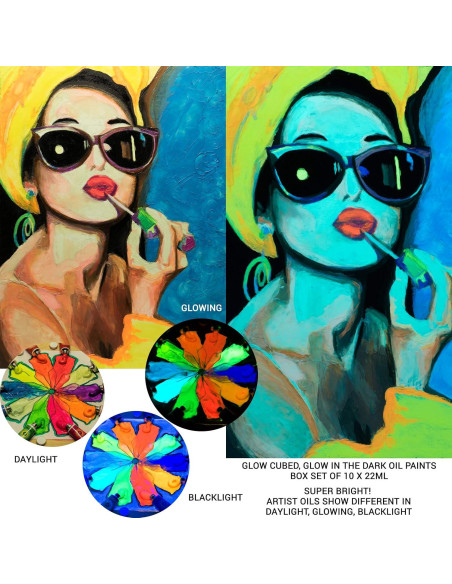 Pintura al Óleo Brillante Glow Cubed - Set de 10 Tubos 22ml