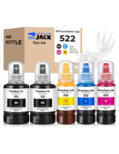 Kit de Recarga de Tinta Printers Jack 522 para Epson ET-2800/ET-4700