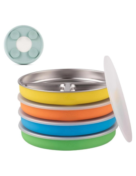 Platos Divididos Acero Inoxidable Elk y Amigos 4 Unidades