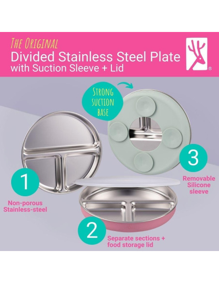 Platos Divididos Acero Inoxidable Elk y Amigos 4 Unidades