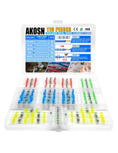 Kit de Conectores Termoretráctiles AKOSN 110 Piezas AWG 10-26