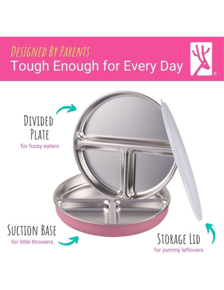 Platos Divididos Acero Inoxidable Elk y Amigos 4 Unidades