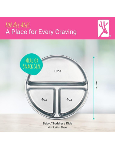 Platos Divididos Acero Inoxidable Elk y Amigos 4 Unidades