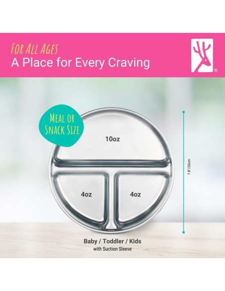 Platos Divididos Acero Inoxidable Elk y Amigos 4 Unidades