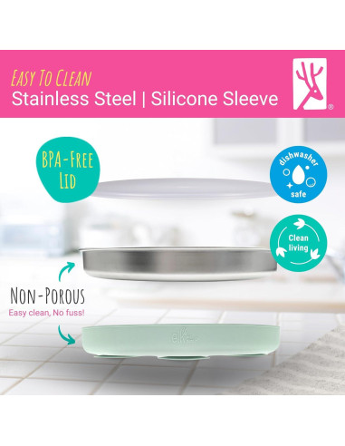 Platos Divididos Acero Inoxidable Elk y Amigos 4 Unidades