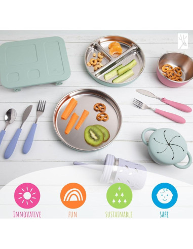 Platos Divididos Acero Inoxidable Elk y Amigos 4 Unidades