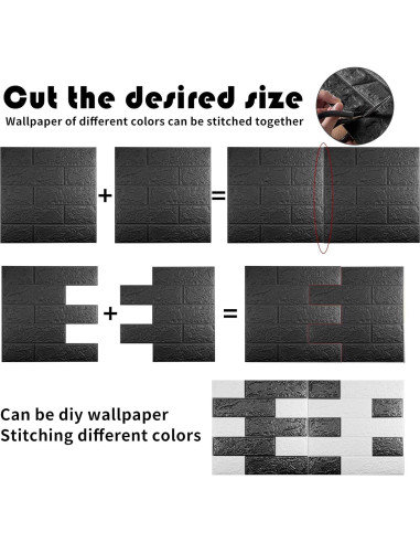 Paneles de Pared 3D Sodeno Negros 10 PCS 1.35 m Espuma PE