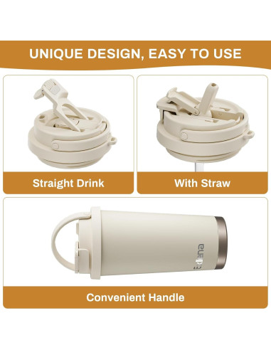 Taza de viaje Exllena 0.48L acero inoxidable a prueba de fugas