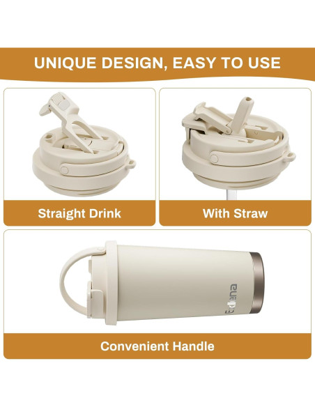 Taza de viaje Exllena 0.48L acero inoxidable a prueba de fugas