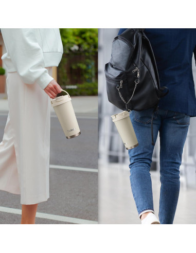 Taza de viaje Exllena 0.48L acero inoxidable a prueba de fugas