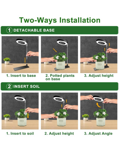 Luz de Crecimiento Aokrean BL-C10A 48 LEDs Espectro Completo