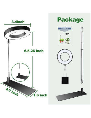 Luz de Crecimiento Aokrean BL-C10A 48 LEDs Espectro Completo