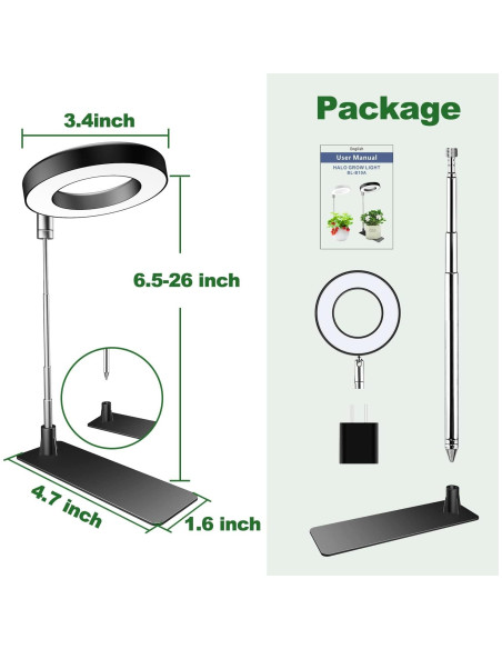 Luz de Crecimiento Aokrean BL-C10A 48 LEDs Espectro Completo