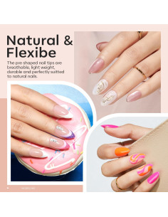 Kit de Uñas de Gel Almendra Corta Modelones 216 Piezas 2