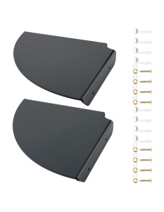 Estantes de Esquina Flotantes Cosmos 2 Pcs Acrílico Negro 45.72 cm