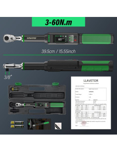 Llave de Torque Digital LLAVETOR dt22 3-60 N.m con Buzzer y LED 2