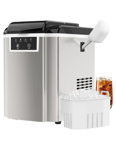 Máquina de Hielo ADVWIN 38 lbs/día, Autolimpieza, Plata