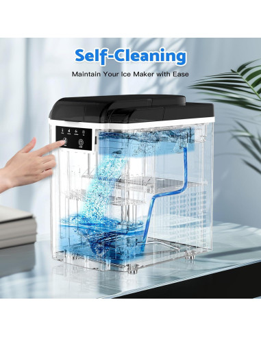 Máquina de Hielo ADVWIN 38 lbs/día, Autolimpieza, Plata