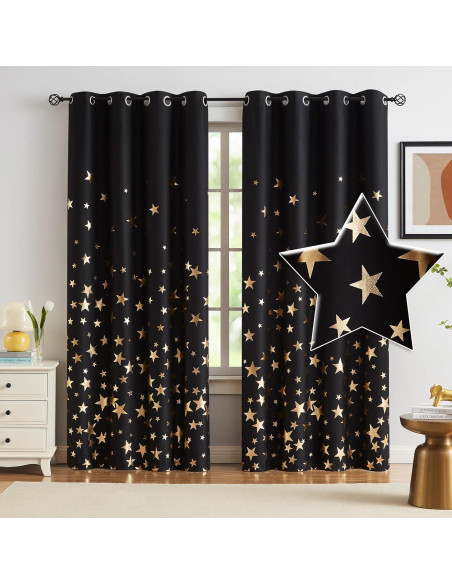Cortinas Blackout Treatmentex Estrellas Doradas 127x160 cm Cortinas Blackout Treatmentex Estrellas Doradas 127x160 cm