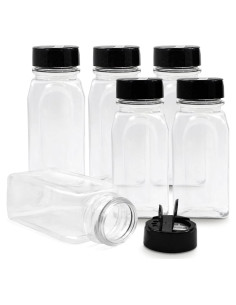 Tarros de Especias RoyalHouse - 6 Piezas 414 ml con Tapa Negra