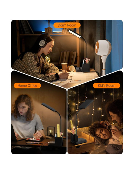 Lámpara de Escritorio COZOO LED con Cargador USB y Organizador Lámpara de Escritorio COZOO LED con Cargador USB y Organizador