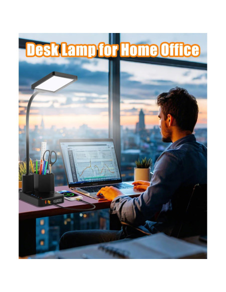 Lámpara de Escritorio COZOO LED con Cargador USB y Organizador Lámpara de Escritorio COZOO LED con Cargador USB y Organizador