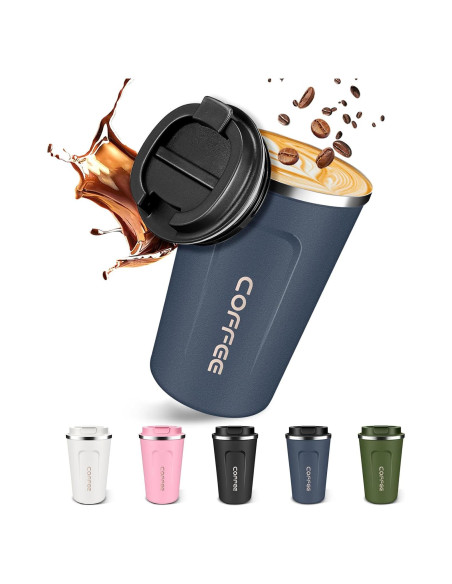 Taza de Viaje Aislada TWGRNF 12oz Acero Inoxidable Azul