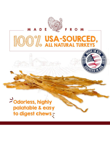 Tendones de Pavo Riley's 100% Natural para Perros 113 g