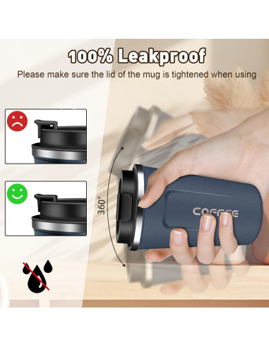 Taza de Viaje Aislada TWGRNF 12oz Acero Inoxidable Azul