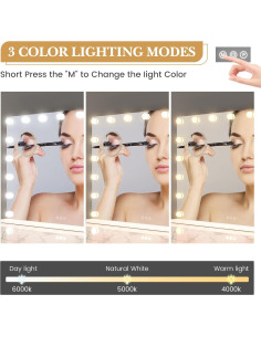 Espejo de Tocador Iluminado IDEALHOUSE 81x61 cm LED Regulable 2