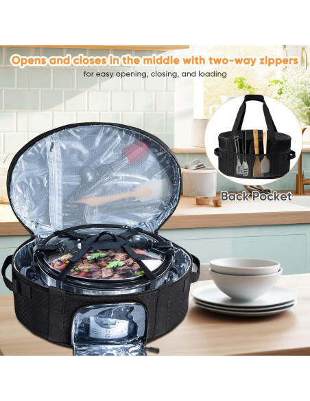 Bolsa de Transporte Aislada BAGSPRITE para Olla de Cocción Lenta 6-8 Qt