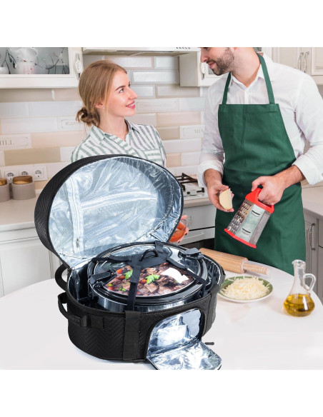 Bolsa de Transporte Aislada BAGSPRITE para Olla de Cocción Lenta 6-8 Qt
