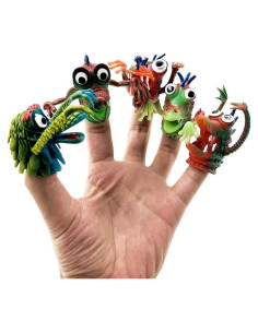 Títeres de dedo de silicona Lynkaye - 5 piezas de animales