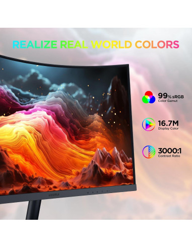 Monitor Curvo KOORUI 24" Full HD 1080P 100Hz Cuidado Ocular